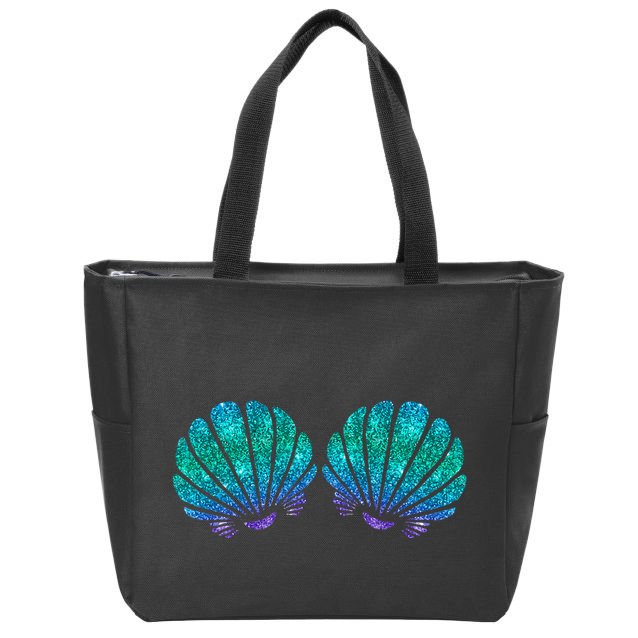 Mermaid Sea Shell Bra Costume Zip Tote Bag