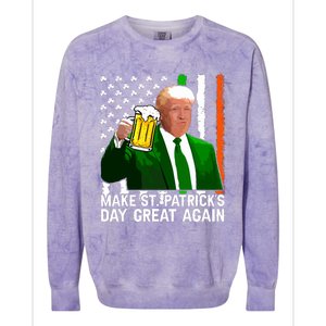 Make Saint St Patricks Day Great Again Funny Trump Colorblast Crewneck Sweatshirt