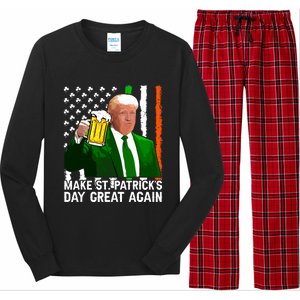 Make Saint St Patricks Day Great Again Funny Trump Long Sleeve Pajama Set