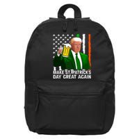 Make Saint St Patricks Day Great Again Funny Trump 16 in Basic Backpack