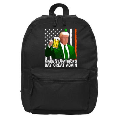 Make Saint St Patricks Day Great Again Funny Trump 16 in Basic Backpack