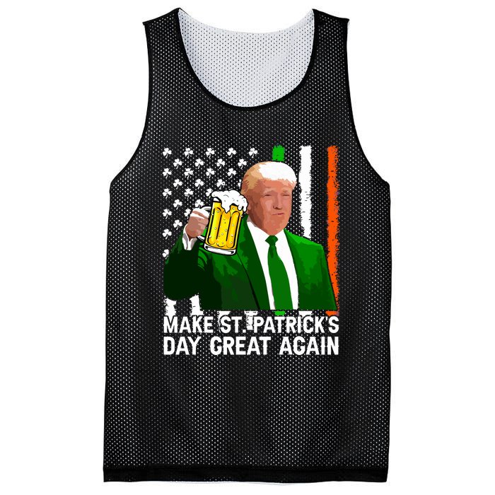 Make Saint St Patricks Day Great Again Funny Trump Mesh Reversible Basketball Jersey Tank