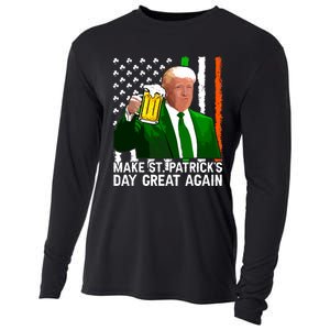 Make Saint St Patricks Day Great Again Funny Trump Cooling Performance Long Sleeve Crew