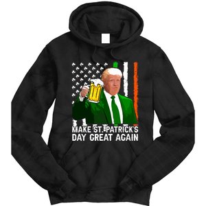 Make Saint St Patricks Day Great Again Funny Trump Tie Dye Hoodie