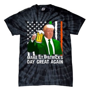 Make Saint St Patricks Day Great Again Funny Trump Tie-Dye T-Shirt