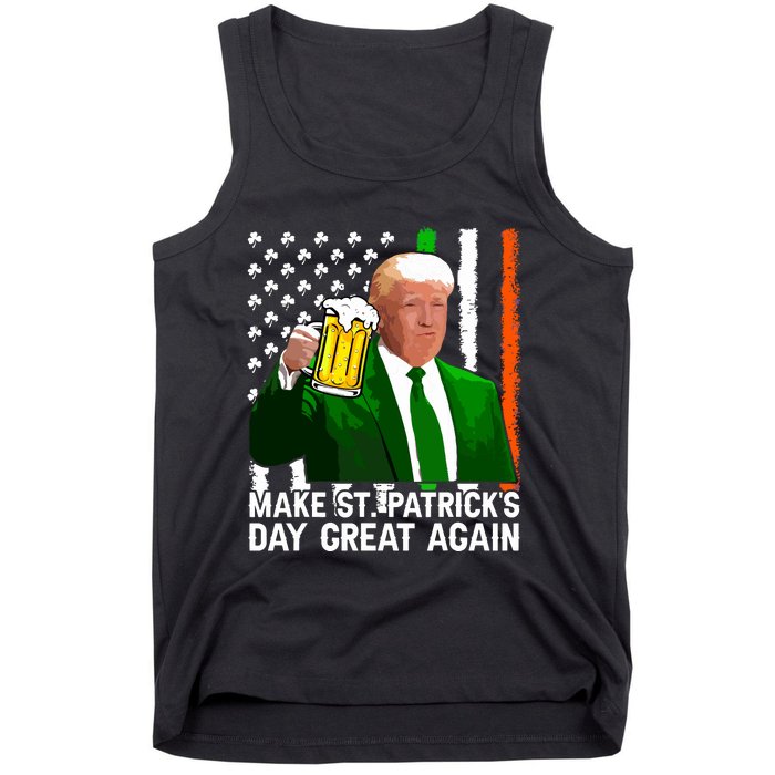 Make Saint St Patricks Day Great Again Funny Trump Tank Top