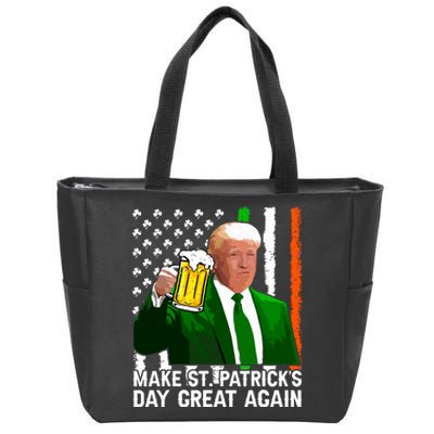 Make Saint St Patricks Day Great Again Funny Trump Zip Tote Bag