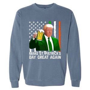 Make Saint St Patricks Day Great Again Funny Trump Garment-Dyed Sweatshirt