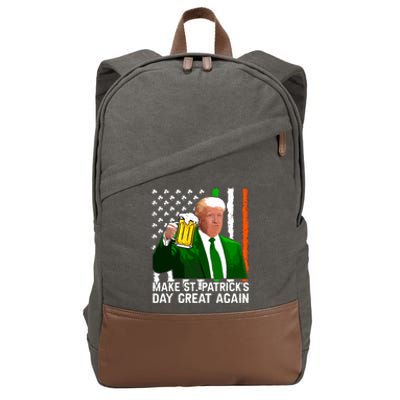 Make Saint St Patricks Day Great Again Funny Trump Cotton Canvas Backpack