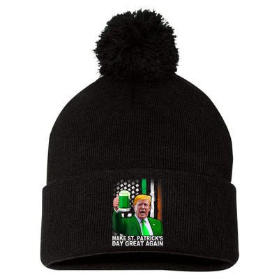 Make Saint St PatrickS Day Great Again Funny Trump Pom Pom 12in Knit Beanie