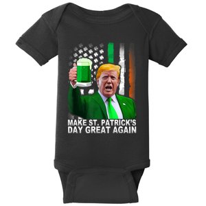 Make Saint St PatrickS Day Great Again Funny Trump Baby Bodysuit