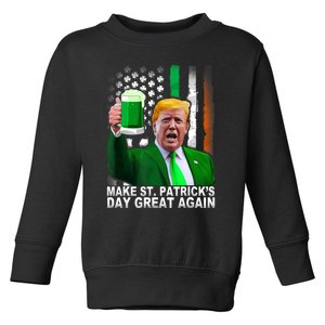 Make Saint St PatrickS Day Great Again Funny Trump Toddler Sweatshirt