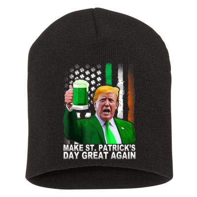 Make Saint St PatrickS Day Great Again Funny Trump Short Acrylic Beanie