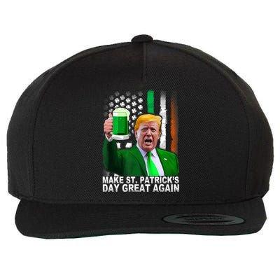 Make Saint St PatrickS Day Great Again Funny Trump Wool Snapback Cap