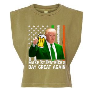 Make Saint St Patricks Day Great Again Funny Trump Garment-Dyed Women's Muscle Tee