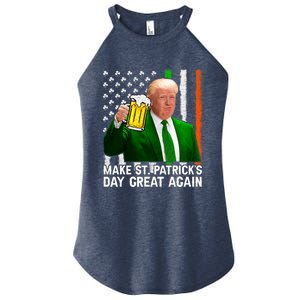 Make Saint St Patricks Day Great Again Funny Trump Women's Perfect Tri Rocker Tank