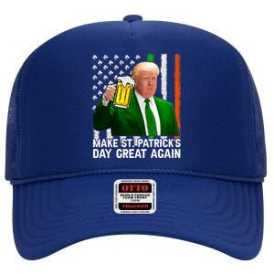 Make Saint St Patricks Day Great Again Funny Trump High Crown Mesh Back Trucker Hat