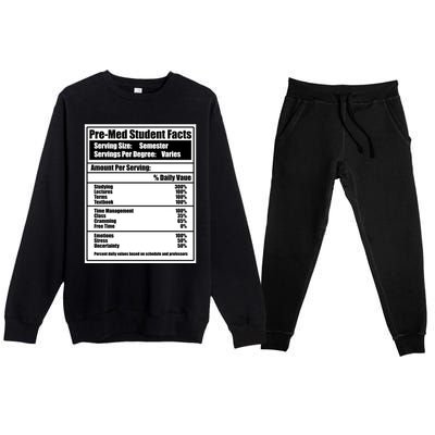 Med School Student Facts Medical Doctor Graduation Graphic Gift Premium Crewneck Sweatsuit Set