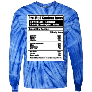 Med School Student Facts Medical Doctor Graduation Graphic Gift Tie-Dye Long Sleeve Shirt