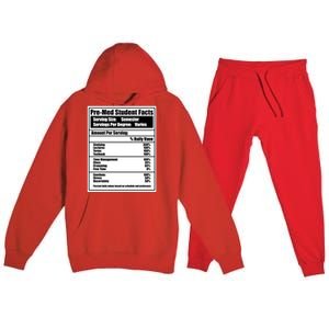 Med School Student Facts Medical Doctor Graduation Graphic Gift Premium Hooded Sweatsuit Set