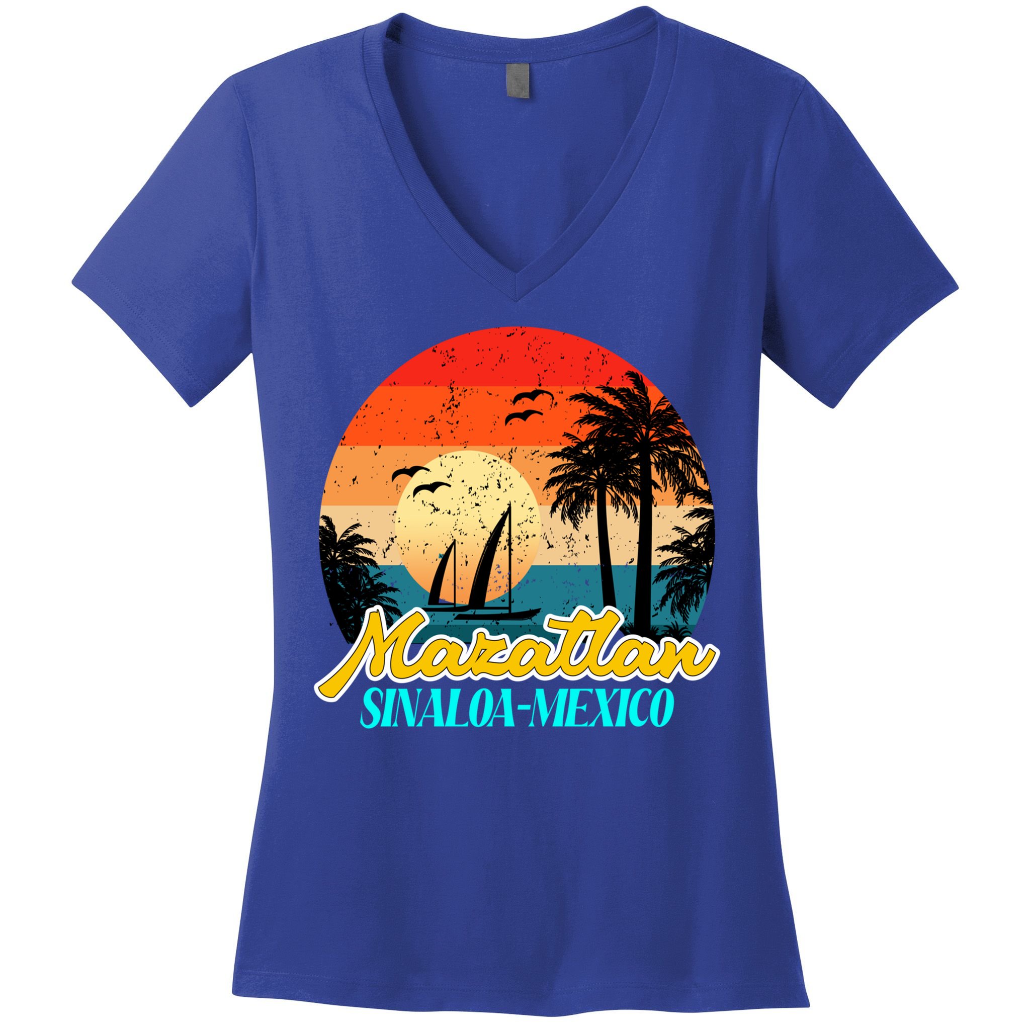 Mazatlan Souvenirs Sinaloa Mexico Vacation Vacay Mode Cute Gift Women's V-Neck T-Shirt