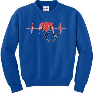 Med School Student Heartbeat Medical Graduate Doctor Graphic Cool Gift Kids Sweatshirt