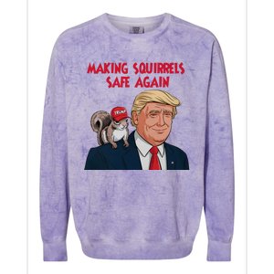 Make Squirrels Safe Again Squirrels For Trump 2024 Maga Colorblast Crewneck Sweatshirt