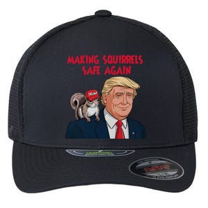 Make Squirrels Safe Again Squirrels For Trump 2024 Maga Flexfit Unipanel Trucker Cap