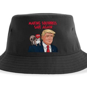 Make Squirrels Safe Again Squirrels For Trump 2024 Maga Sustainable Bucket Hat