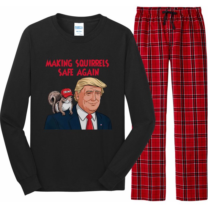 Make Squirrels Safe Again Squirrels For Trump 2024 Maga Long Sleeve Pajama Set