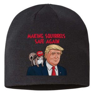 Make Squirrels Safe Again Squirrels For Trump 2024 Maga Sustainable Beanie