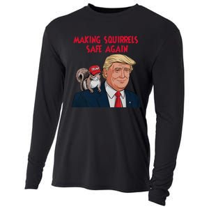 Make Squirrels Safe Again Squirrels For Trump 2024 Maga Cooling Performance Long Sleeve Crew