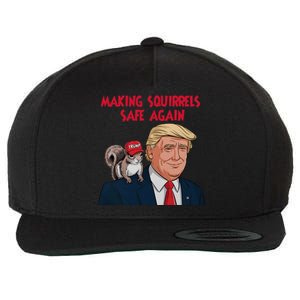 Make Squirrels Safe Again Squirrels For Trump 2024 Maga Wool Snapback Cap