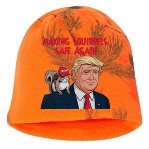 Make Squirrels Safe Again Squirrels For Trump 2024 Maga Kati - Camo Knit Beanie