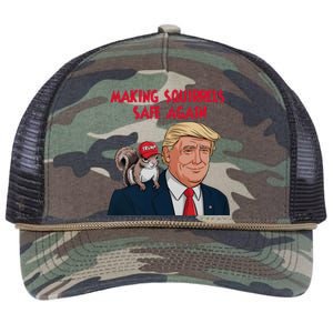 Make Squirrels Safe Again Squirrels For Trump 2024 Maga Retro Rope Trucker Hat Cap