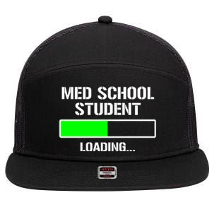 Med School Student Loading Funny Medical School Doctor Great Gift 7 Panel Mesh Trucker Snapback Hat