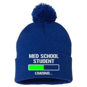 Med School Student Loading Funny Medical School Doctor Great Gift Pom Pom 12in Knit Beanie