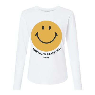 Matthew Stafford Smile Womens Cotton Relaxed Long Sleeve T-Shirt