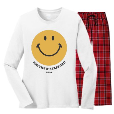 Matthew Stafford Smile Women's Long Sleeve Flannel Pajama Set 