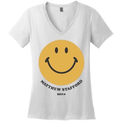 Matthew Stafford Smile Women's V-Neck T-Shirt