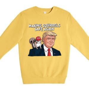 Make Squirrels Safe Again Trump 2024 Squirrels For Trump Premium Crewneck Sweatshirt