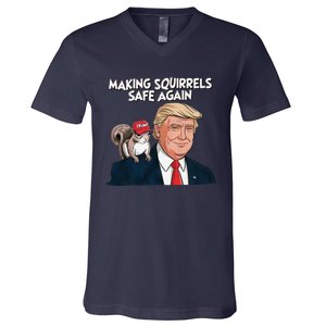 Make Squirrels Safe Again Trump 2024 Squirrels For Trump V-Neck T-Shirt