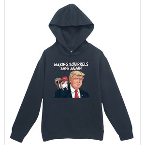 Make Squirrels Safe Again Trump 2024 Squirrels For Trump Urban Pullover Hoodie