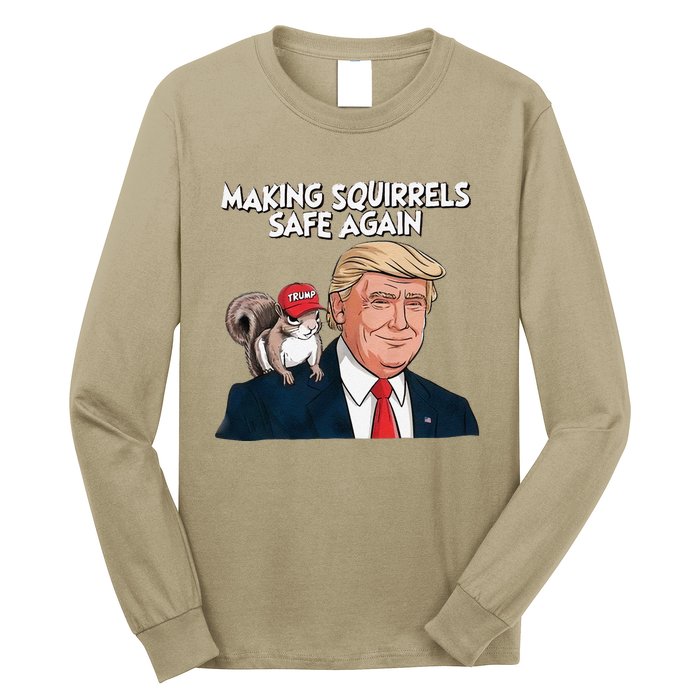 Make Squirrels Safe Again Trump 2024 Squirrels For Trump Long Sleeve Shirt