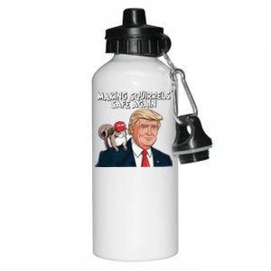 Make Squirrels Safe Again Trump 2024 Squirrels For Trump Aluminum Water Bottle