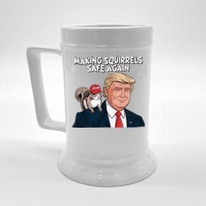 Make Squirrels Safe Again Trump 2024 Squirrels For Trump Beer Stein