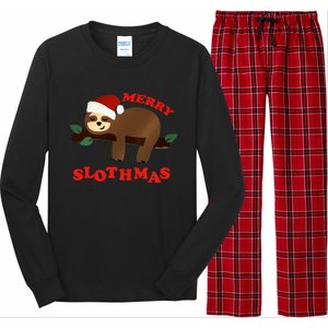 Merry Slothmas Sleepy Christmas Pajamas Dream Come True Cool Gift Long Sleeve Pajama Set