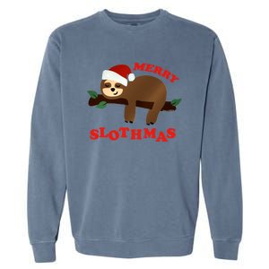 Merry Slothmas Sleepy Christmas Pajamas Dream Come True Cool Gift Garment-Dyed Sweatshirt