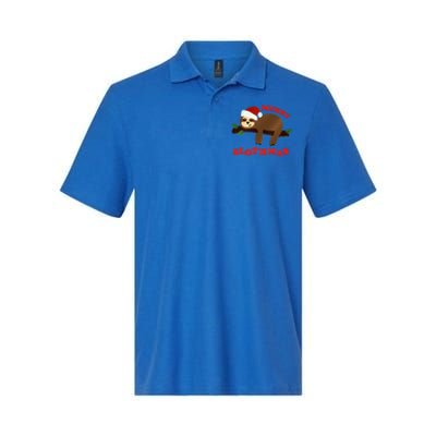 Merry Slothmas Sleepy Christmas Pajamas Dream Come True Cool Gift Softstyle Adult Sport Polo