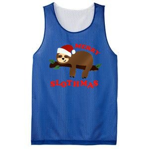 Merry Slothmas Sleepy Christmas Pajamas Dream Come True Cool Gift Mesh Reversible Basketball Jersey Tank